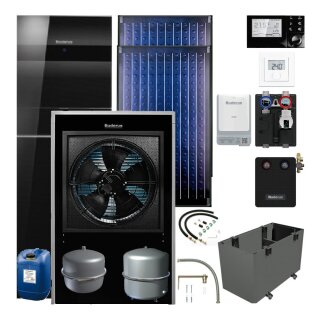 Buderus WLW196i-11 IRTS185 Wärmepumpen-Paket Logasys-Paket integ. Edelstahl-Warmwasserspeicher 184L, Bedieneinheit HMC310, Solarwärmetauscher, Heizkreis-Set HS25/6 (ungemischt), Solarstation KS0110, 2x Flachkollektoren SKN4.0-s - 7739610143