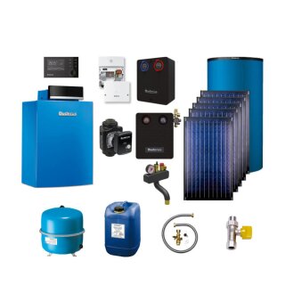 Buderus GB212-22 kW IP Gas-Brennwertkessel Paket Logasys SL205, Solar-Kombispeicher P750S, 5x Solarkollektor SKN4.0, Heizkreis-Set HSM25/6 gemischt Regelung MC110, Bedieneinheit RC310 - 7739612942