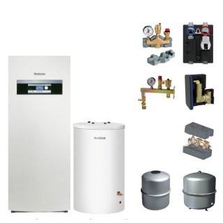 Buderus WPS 6-1 Wärmepumpen-Paket Logaplus WPS1-1, integr. Warmwasserspeicher 185L, Pufferspeicher P120/5, Heizkreis-Set 25/6 ungemischt, Solebefülleinrichtung, 1 Heizkreis ungemischt -7739613148