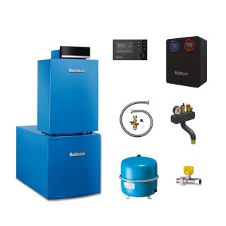 Buderus GB212-30 kW IP Gas-Brennwertkessel Paket Logaplus K59, Warmwasserspeicher L200/2R, Heizkreis-Set HSM25/6 gemischt, Regelung MC110, Bedieneinheit RC310 - 7739610428