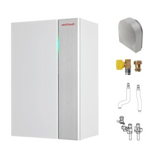 Weishaupt Thermo Condens WTC-GW 15 kW-B W, mit Heizung, Umschaltventil für Speicherladung (WAS70/100 Eco), Anschlüsse unten - 894002