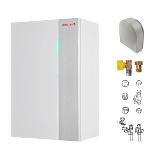 Weishaupt Thermo Condens WTC-GW 25 kW-B C, mit Heizung, integr. Warmwasserbereitung über Plattenwärmetauscher, Anschlüsse unten - 894008