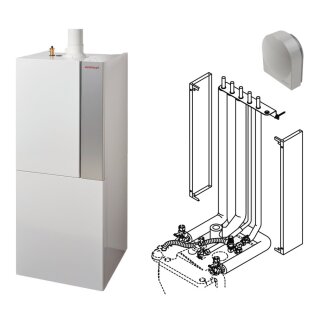 Weishaupt Thermo Condens WTC-GB 15 kW-B K-80P, mit Heizung, integr. Schichtlade-Warmwasserspeicher 80L, ohne Zirkulation, Anschlüsse oben - 894052