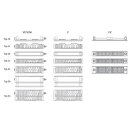 Buderus Heizkörper VC-Profil 22/300/400, R Logatrend Flachheizkörper, FMS, Stopfen