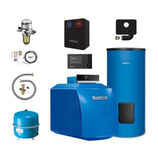 Buderus GB125-35 kW Öl-Brennwert-PaketLogaplus K32/2, Blaubrenner BE, Warmwasserspeicher SU300, Bedieneinheit RC310, Regekung MC110, Heizkreis-Set HSM32 (32/6) - 7739610645