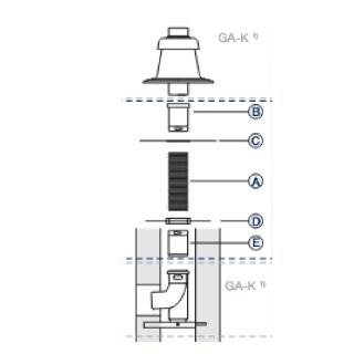 Buderus Set-Flexleitung d:60, 12,5m 12,5m Flexrohr,Montagekreuz,4xAbstands.