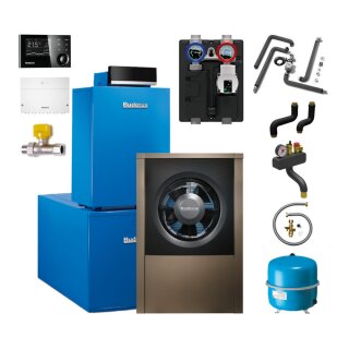 Buderus GBH212
-15 kW Gas-Brennwertkessel-Hybrid-Heizzentrale Paket Logasys SL214, Wärmepumpe WLW196-6 A H, Warmwasserspeicher L160.2R, Heizkreis-Set HS25/4 ungemischt, Regelung MC110, Bedieneinheit RC310 - 7739619414