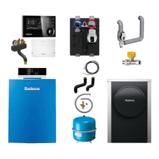 Buderus GBH212
-15 kW Gas-Brennwert-Hybridsystem Paket Logasys SL214 - Gas-Brennwertkessel GB212-15 kW, Wärmepumpe WLW196-6 A H S+, Heizkreis-Set HS25/4 ungemischt, Regelung MC110, Bedieneinheit RC310 - 7739619846