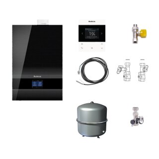 Buderus GB192i.2-15 kW Gas-Brennwert Paket Logaplus W50S, Bedieneinheit BC400, Fernbedienung RC220, MAG 35 Liter, 1 Heizkreis, schwarz - 7739621207