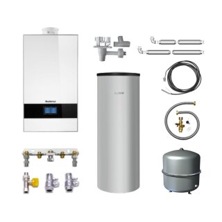 Buderus GB182i.2-20 kW WH Gas-Brennwert Paket Logaplus W42, mit Warmwasserspeicher 
SU160, Bedieneinheit BC400 und MAG 35 Liter, weiß  - 7739621362