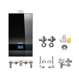 Buderus GB182i.2-20 kW KDH Gas-Brennwert Paket Logaplus W43, mit Bedieneinheit 
BC400 und integr. MAG 12 Liter, Unterputz, schwarz - 7739621385